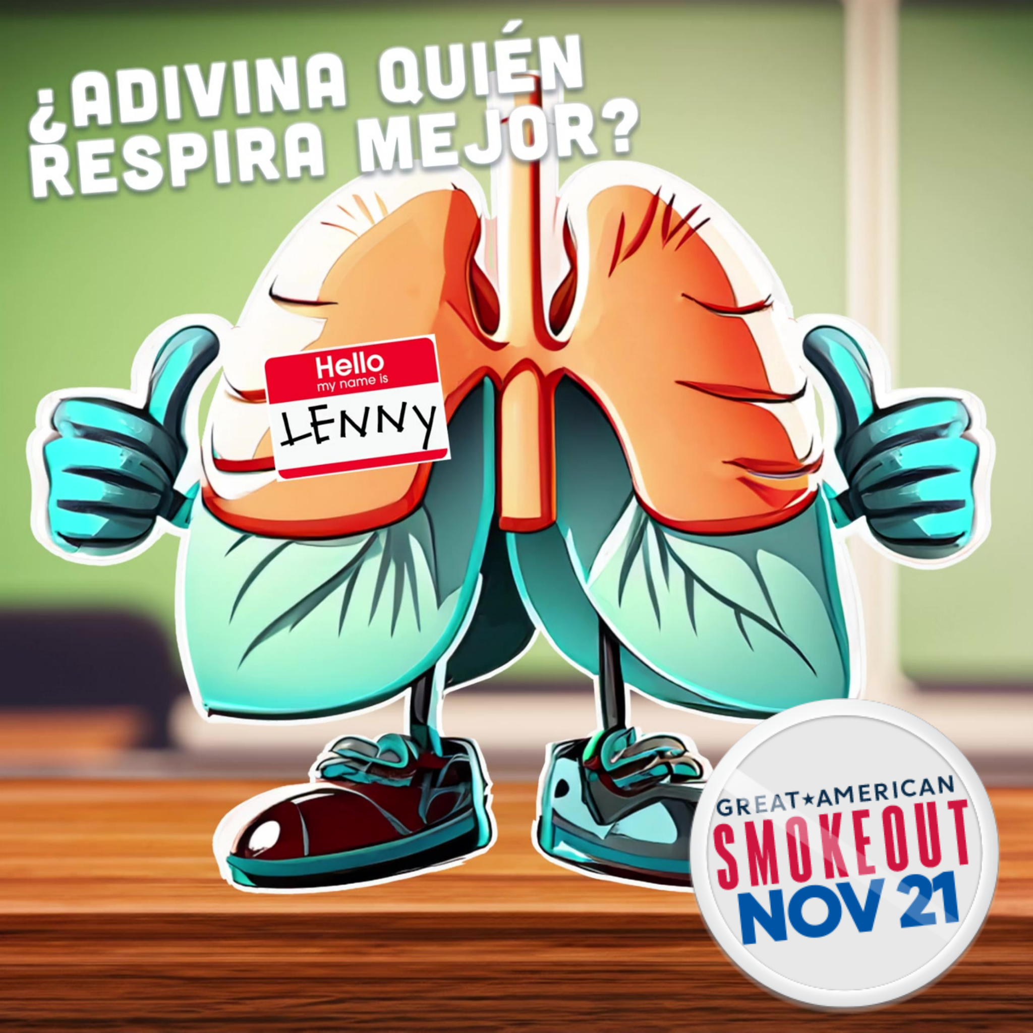 Publicaciones RRSS 211 | Lenny the Lungs para el Great American Smokeout 2024