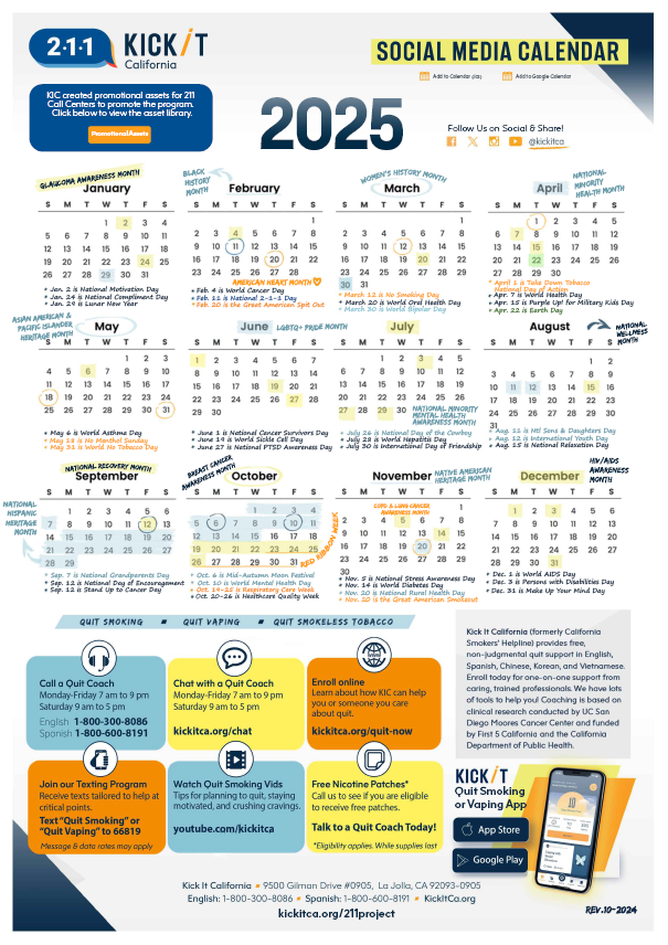 KIC x 211 2025 Social Media Calendar