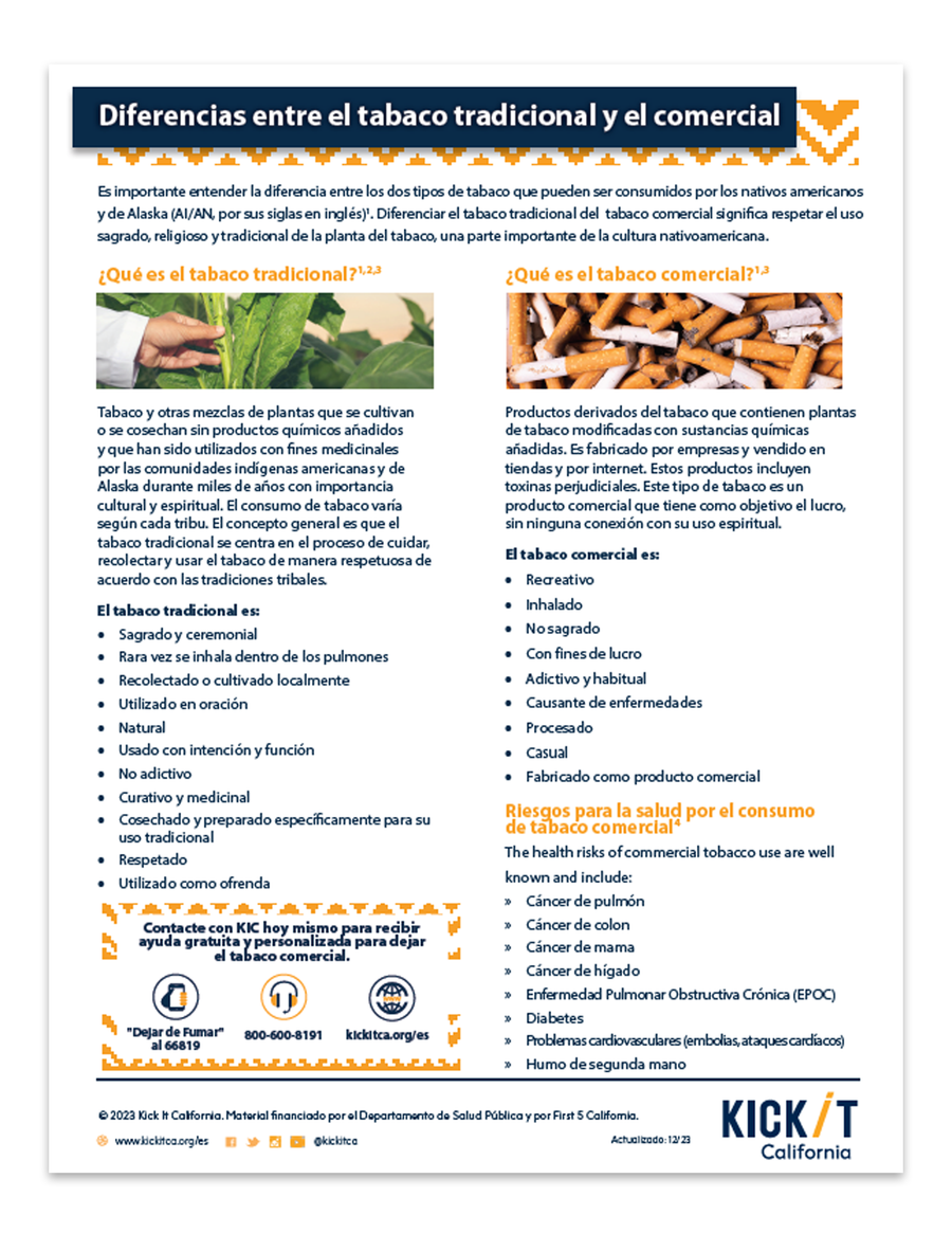 Diferencias entre el tabaco tradicional y el comercial – Kick It California