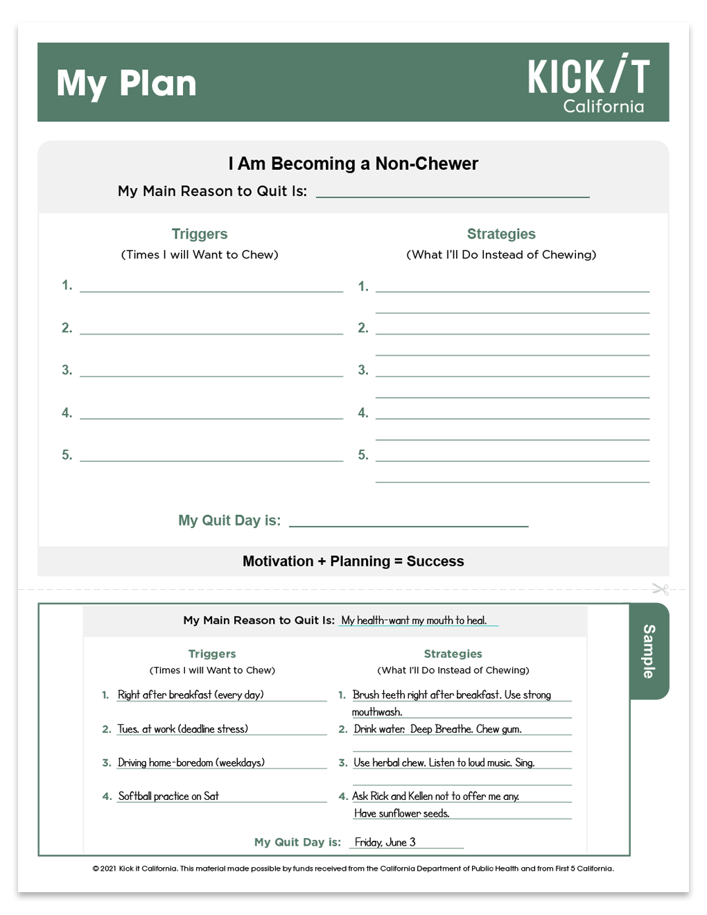 My Quit Chew Plan