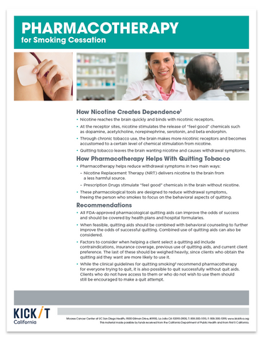 Pharmacotherapy for Smoking Cessation Provider Fact Sheet