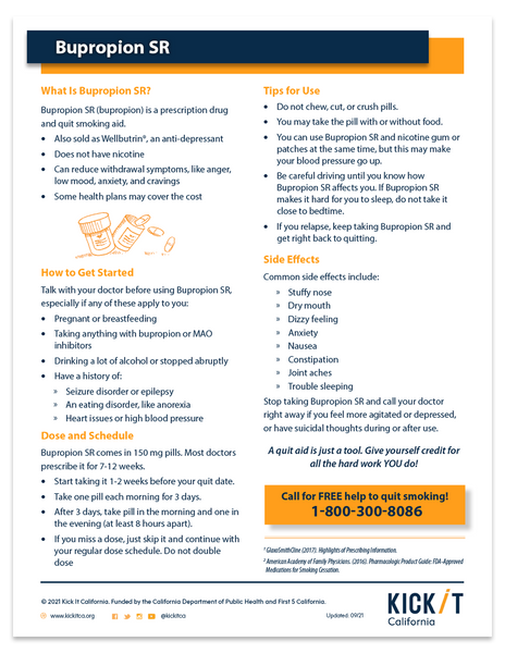 Bupropion SR – Kick It California
